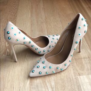 Aquazzura Suede Stud ‘Byzantine’ Heels
